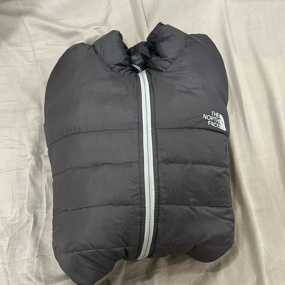 Grey north face puffer